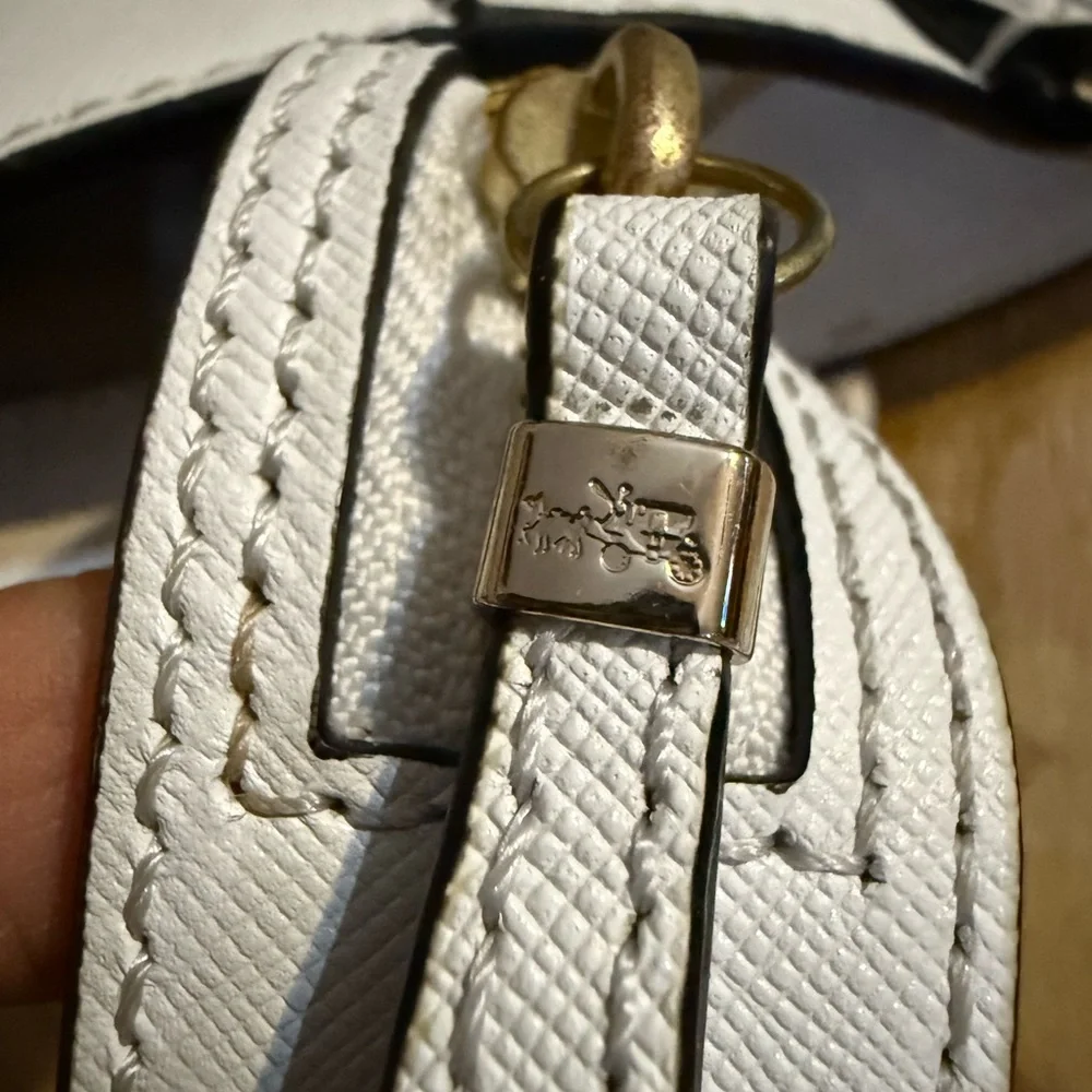 Coach Madison East West Tote Gingham Black & White Print Saffiano Leather - Picture 17 of 17